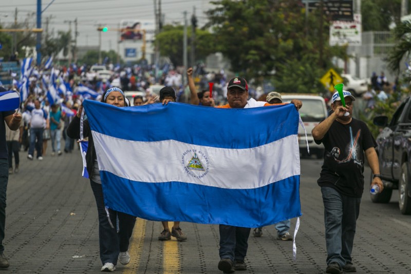 Manifestación en Managua en contra de las políticas del gobierno de Daniel Ortega. Nicaragua, 9 de mayo de 2018.