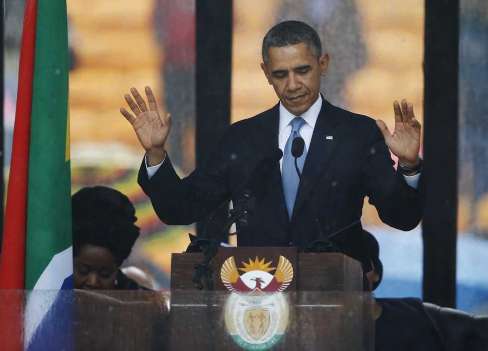 El expresidente estadounidense Barack Obama tras su discurso en Johannesburgo, Sudáfrica, el 17 de julio de 2018