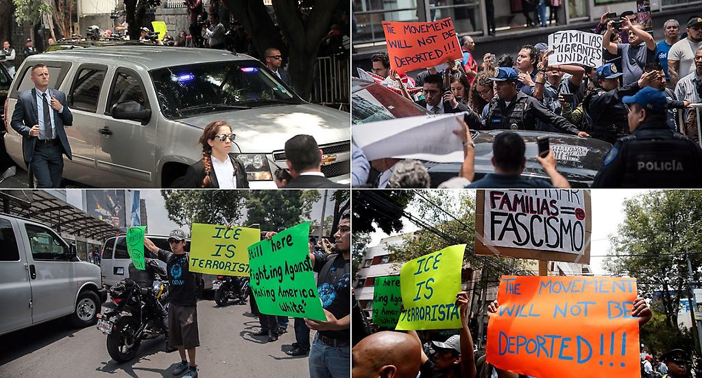 Protestas en México por visita de delegación estadounidense presidida por Mike Pompeo