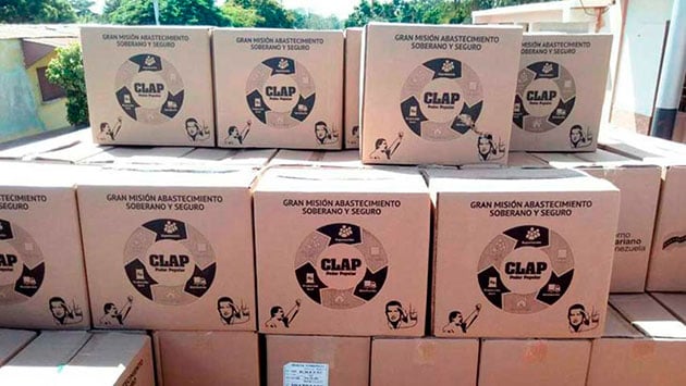 Cajas de alimentos de los Comités Locales de Abastecimiento y Producción (CLAP)