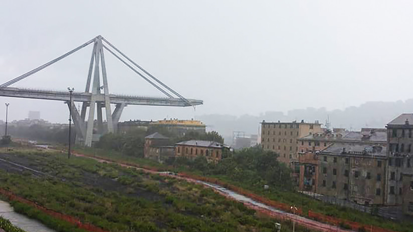 Viaducto derrumbado en Génova, Italia