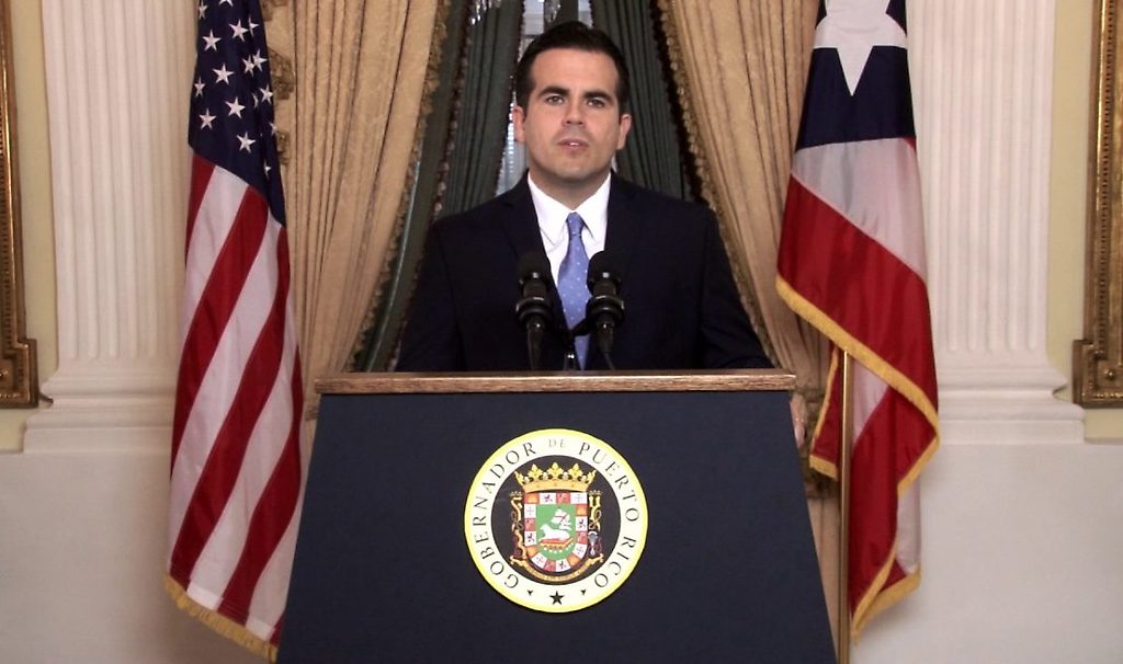 el gobernador de Puerto Rico, Ricardo Rosselló.