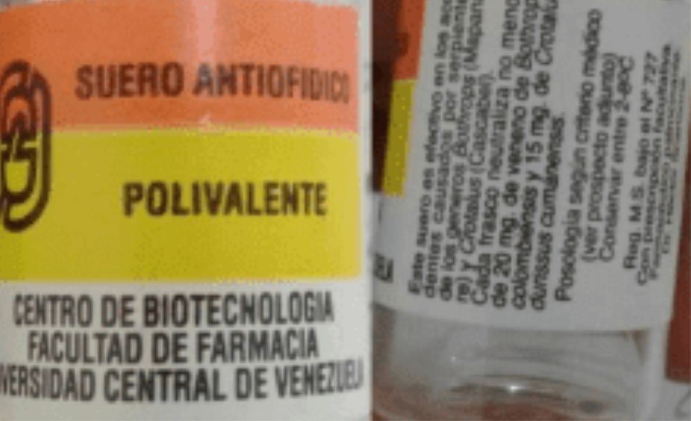 Suero Antiofídico producido en la UCV se vende en Colombia sin registro sanitario