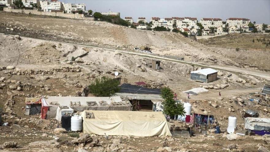 La aldea beduina Khan al-Ahmar en el territorio palestino de Cisjordania