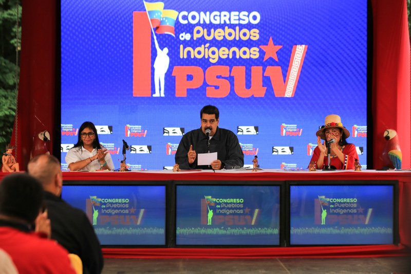 Presidente Maduro en la la clausura del Primer Congreso de Pueblos Indígenas del Partido Socialista Unido de Venezuela (PSUV)