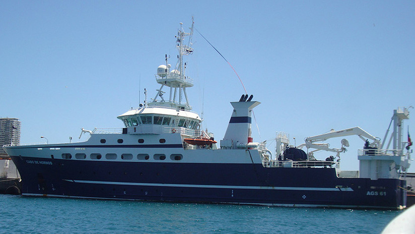 El buque de investigación científica Cabo de Hornos utilizado por la Armada de Chile