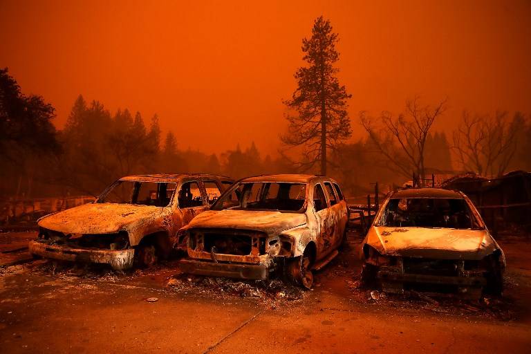 EEUU: el pueblo de Paradise, California, arrasado por el pavoroso incendio forestal iniciado el jueves 8/11/2018