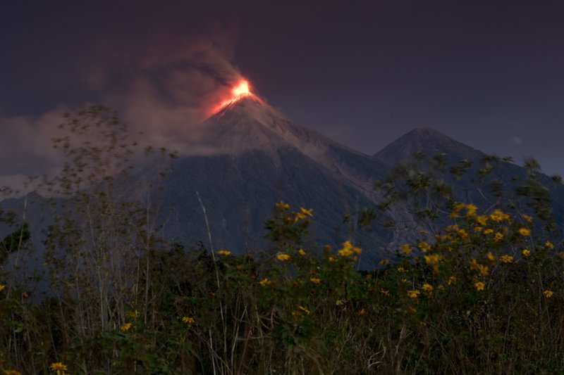 El volcán de Fuego de Guatemala