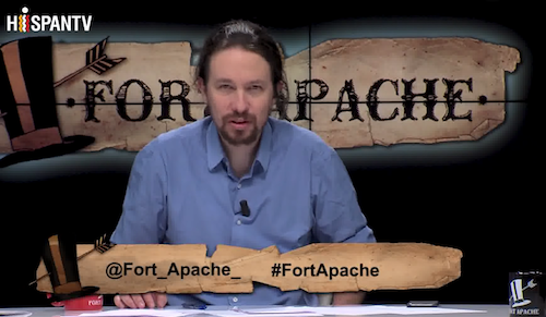Pablo Iglesias dirigente de Podemos y conductor del programa 
Fort Apache: Rusia se arma