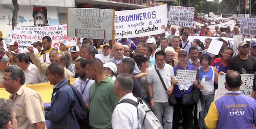 Marcha de la Intersectorial de Trabajadores de Venezuela
