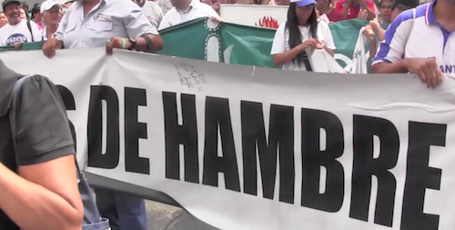 No a los salarios de hambre se oyó en la marcha de la Intersectorial de Trabajadores de Venezuela