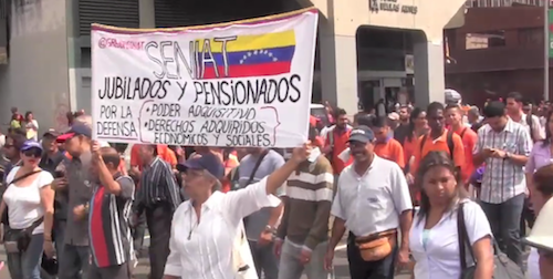 Trabajadores de todas las edades y tendencias en la marcha de la Intersectorial de Trabajadores de Venezuela