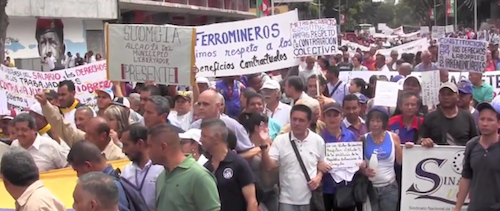 La marcha de la Intersectorial de Trabajadores de Venezuela llegó hasta la plaza Parque Carabobo