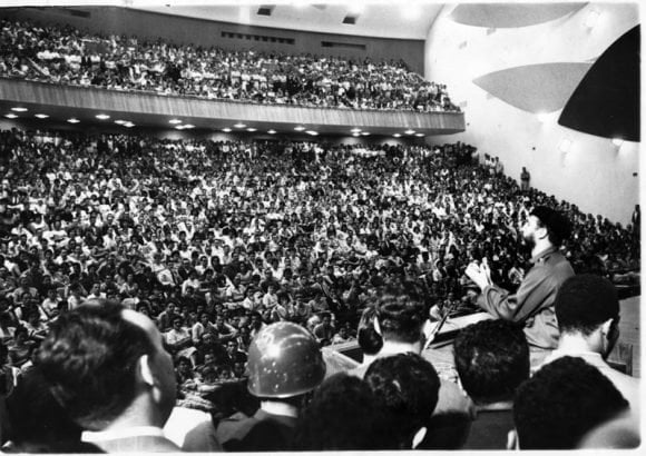 Fidel en el Aula Magna de la UCV
