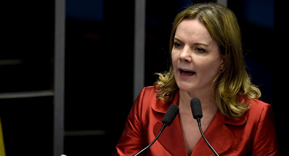 La presidenta del Partido de los Trabajadores (PT) de Brasil, Gleisi Hoffmann.
