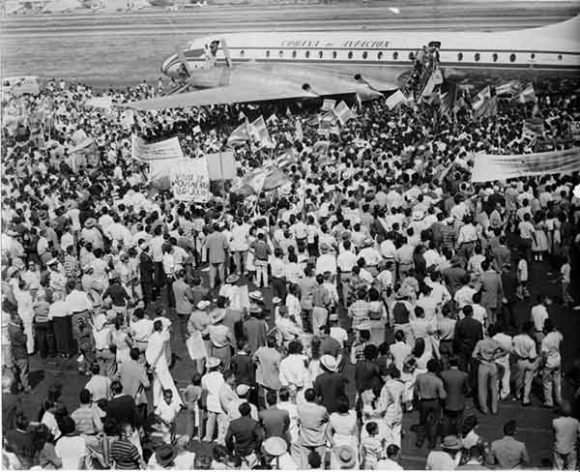 Recibimiento en Maiquetía el 23 de enero de 1959