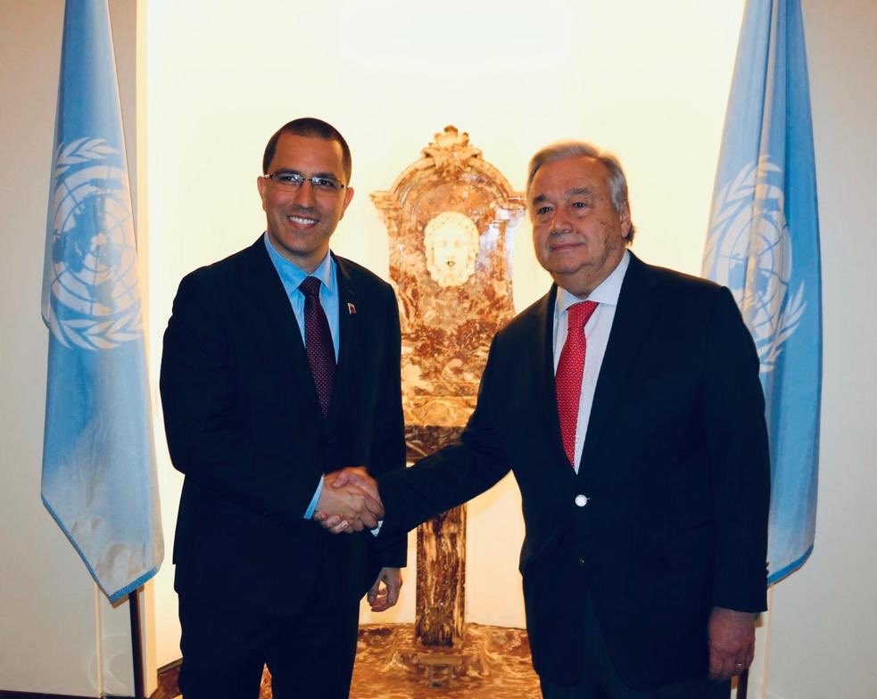 Canciller Jorge Arreaza sostiene encuentro con el Secretario General de la ONU, Antonio Guterres