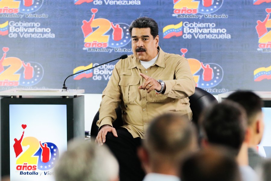 El presidente Maduro desde la sede de la Cancillería de Venezuela en Caracas