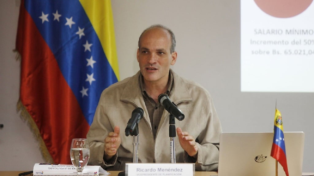 El vicepresidente de Planificación, Ricardo Menéndez