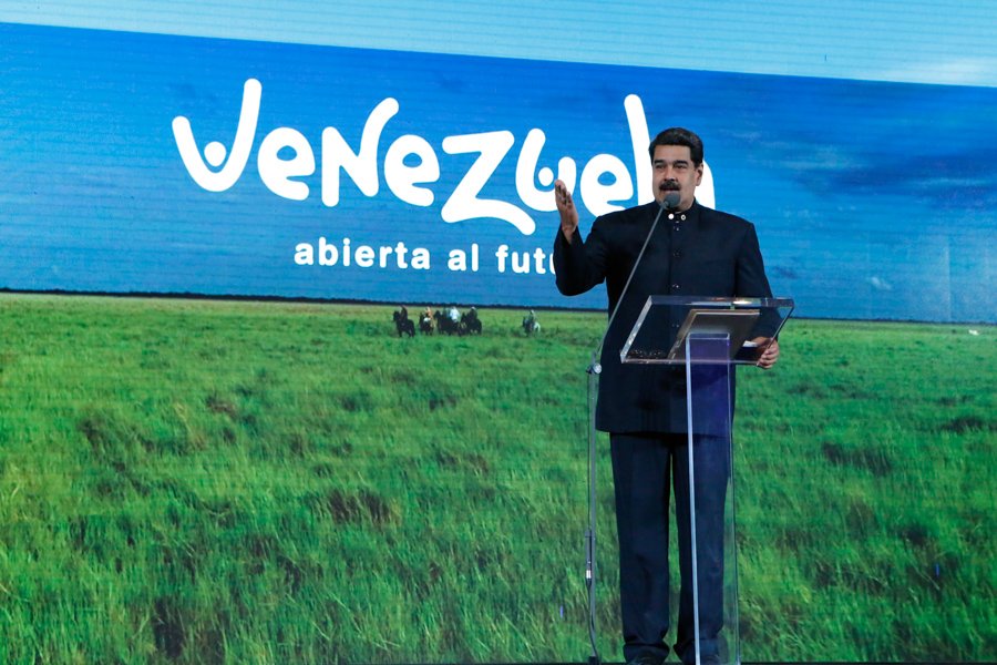 El presidente Maduro durante el acto de lanzamiento de la marca país "Venezuela Abierta al Futuro"