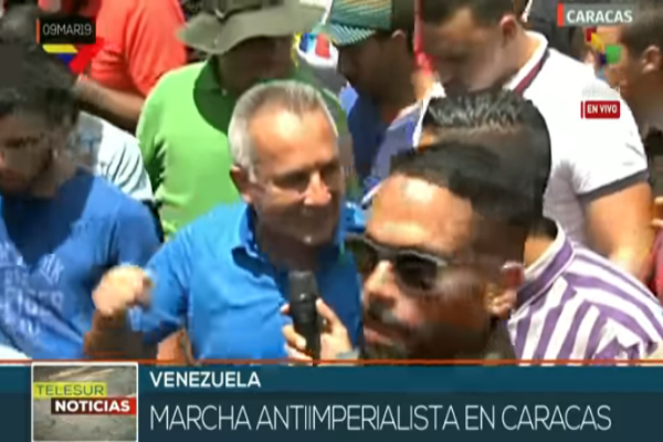 Freddy Bernal en la Marcha Antiiperialista Caracas 2019.