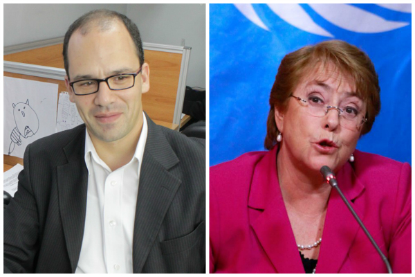 Matías Bosch y Michelle Bachelet.
