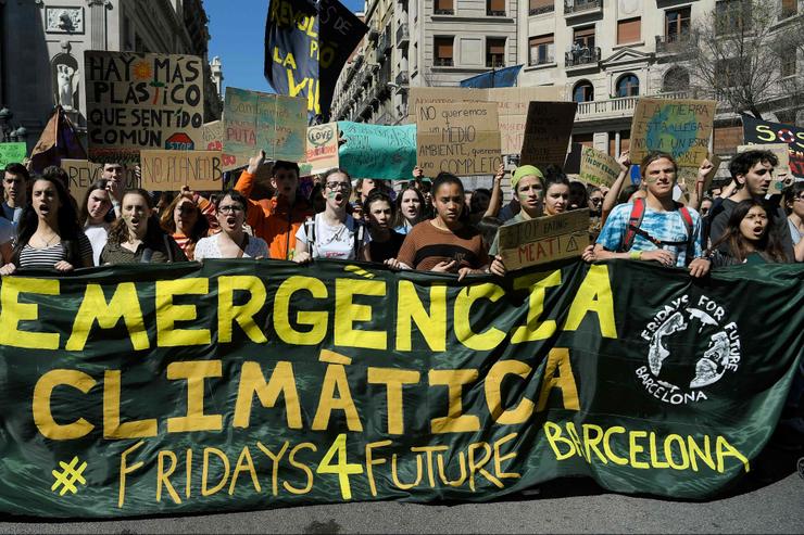 Protestas de jóvenes en Barcelona