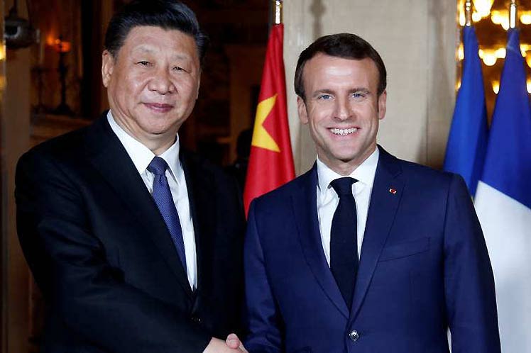 Xi Jinping y Emmanuel Macron