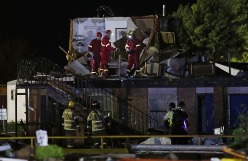 un hotel quedó al descubierto por el paso de un tornado en Oklahoma