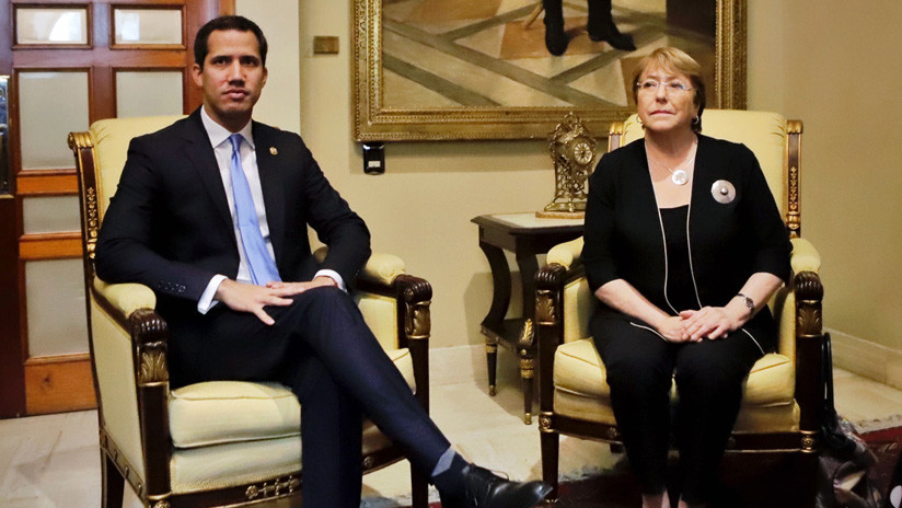 Bachelet y el presidente de la AN (en desacato)  Juan Guaidó