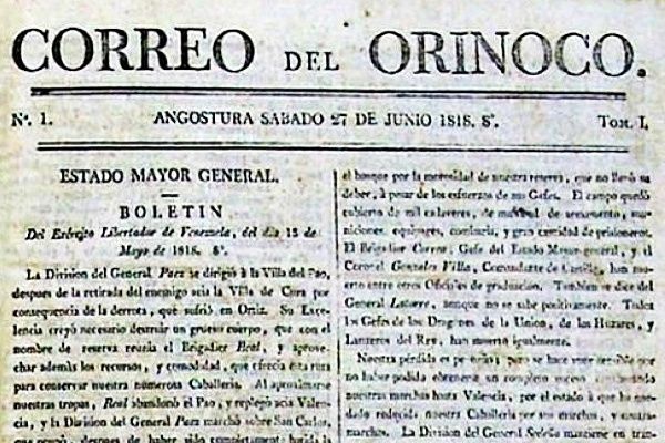 Correo del Orinoco fundado por Simón Bolívar