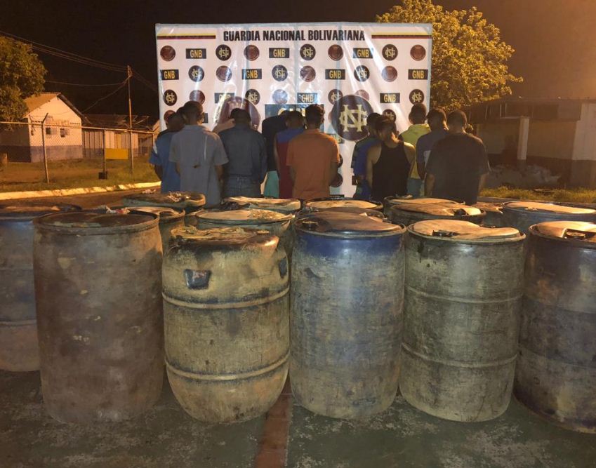 GNB apresó a 14 ciudadanos por extracción ilegal de combustible en el estado Bolívar