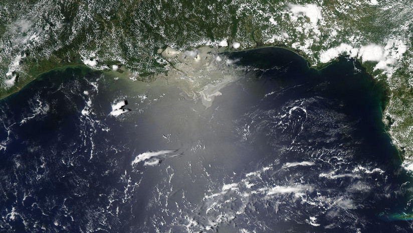 La zona hipóxica se repite cada año y es causada principalmente por el exceso de contaminación de nitrógeno y fósforo creada por la actividad humana en la cuenca del río Misisipi.