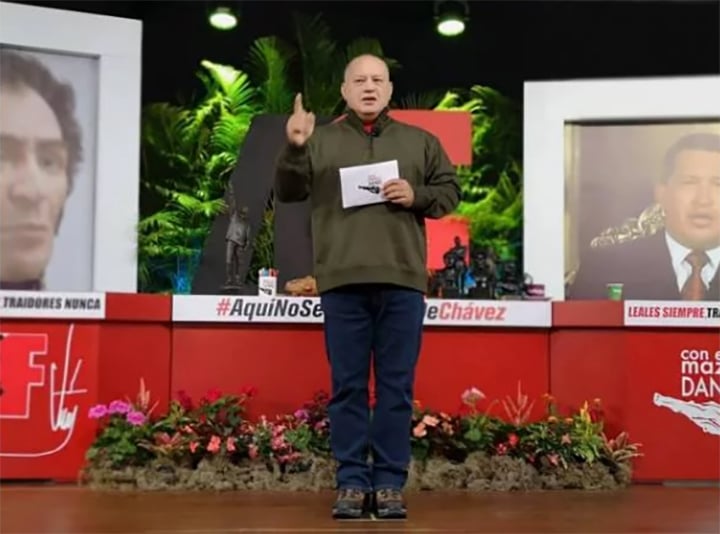 Diosdado Cabello en el programa Con el Mazo Dando