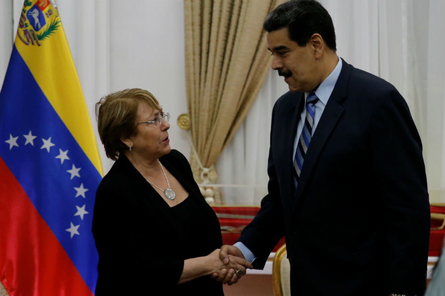 El presidente Nicolás Maduro y la Alta Comisionada para los Derechos Humanos de la ONU, Michell Bachelet
