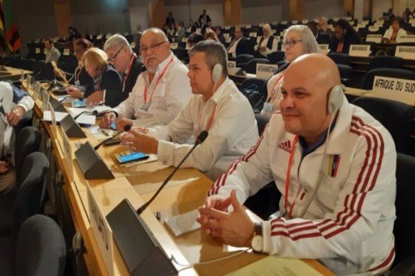 El ministro del Trabajo, Eduardo Piñate, y el constituyente Wills Rangel participaron en la 108° Conferencia del organismo en Ginebra.