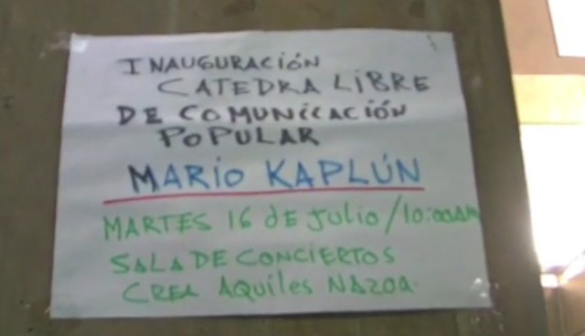 Inauguración de la cátedra libre de Comunicación Popular Mario Kaplún