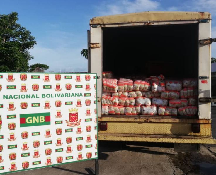 GNB retuvo más de 6 toneladas de alimentos transportadas de manera ilegal en el estado Bolívar