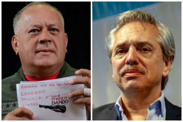 Diosdado Cabello y Alberto Fernández.