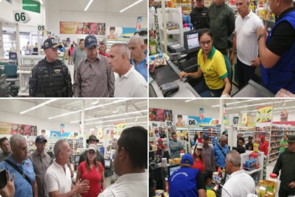 Bernal llega al Supermercado Garzón en Las Vegas de Táriba tras las denuncias de ciudadanos que reportaban que el establecimiento no quería recibir bolívares en efectivo.