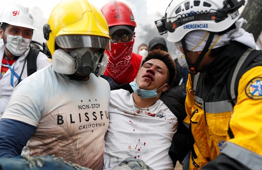 Manifestante herido en Ecuador
