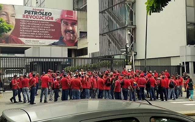Protesta de trabajadores de PDVSA Gas en La Campiña