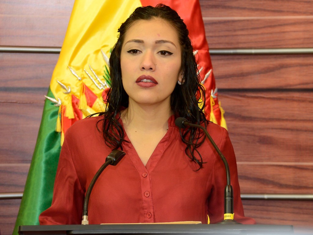 Adriana Salvatierra, presidenta del Senado de Bolivia.