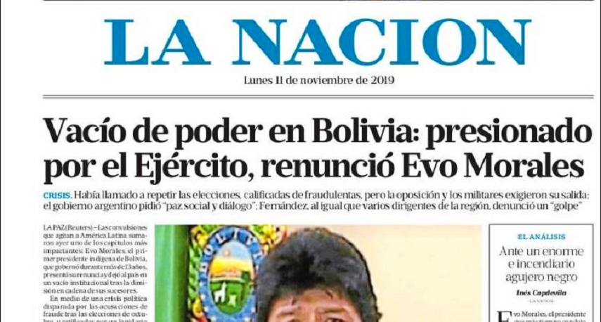 Trabajadores de La Nación cuestionan la línea editorial sobre Bolivia: “Se llama Golpe de Estado”