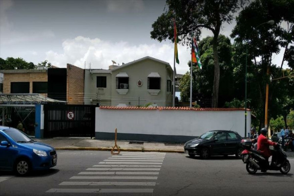 La embajada de Bolivia en Caracas.