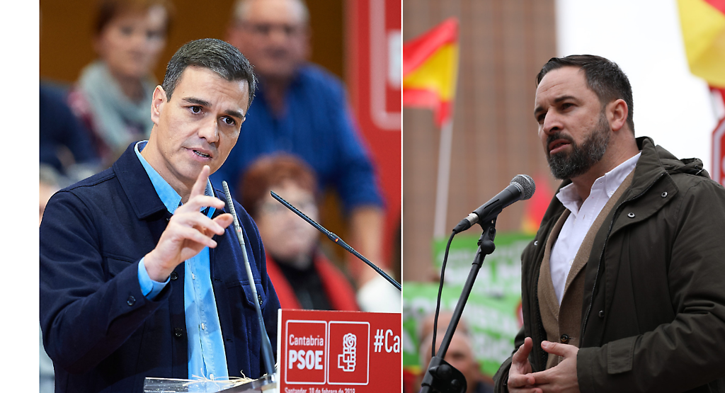 Pedro Sánchez y el líder de la ultraderecha, Santiago Abascal