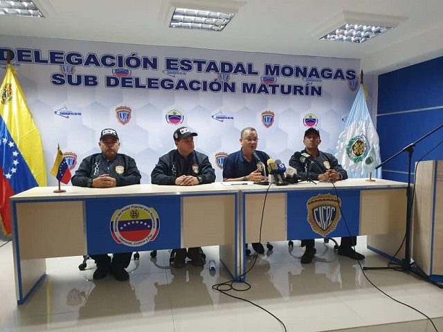 Douglas Rico, Director del CICPC declara con funcionarios de ese cuerpo en el Estado Monagas, sobre caso de asesinato y robo a estudiante en un comedor de la UDO