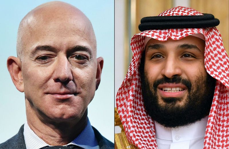 Jeff Bezos y el príncipe heredero saudita, Mohammed ben Salman