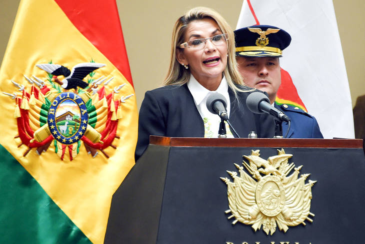 Jeanine Áñez, presidenta de facto de Bolivia.