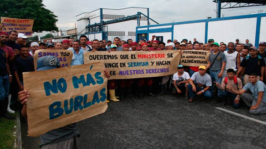Protesta de los trabajadores de Seravian